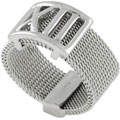 Sterling Silver Roman Numeral Ring with Mesh Band