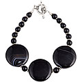 Black & White Sardonyx Silver Bracelet