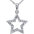 10k White Gold 1/4ct TDW Diamond Star Necklace (J/K, I2/I3)