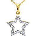 10k Yellow Gold 1/4ct TDW Diamond Star Necklace