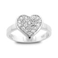 Sterling Silver Heart Cubic Zirconia Ring