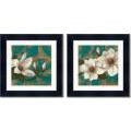 T.C. Chiu 'Aqua Floral' Framed Art Print Set