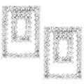 Sterling Silver CZ Square Earrings