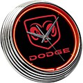 Neon Garage Clock with Dodge Ram Emblem