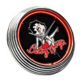 Neon Garage Clock with Betty Boop Design