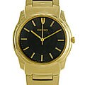 Seiko Men's Black Dial Goldtone Watch