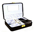 Mini Black Leather Travel Jewelry Box