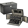 Large Black Leather Jewelry Box