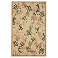 Hand-hooked Tropical Beige/ Coral Rug (5' x 8')