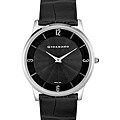 Giordano Men's Black Leather Watch