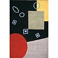 Black Rising Sun Rug (5' x 7'6)