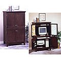 Computer Armoire with Coffee Finish