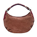 Mad Bags Cinnamon Brown Suede Teardrop Hobo Bag