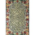 Beige Leopard Print Wool Rug (8' x 11')
