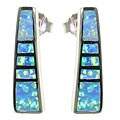 Opal Obelisk Sterling Silver Earrings