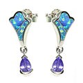 Sterling Silver Opal Royal Purple Earrings