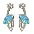 Sterling Silver Opal Designer-inspired Earrings