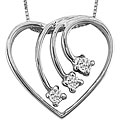 10k White Gold 1/6ct TDW Diamond Heart Necklace