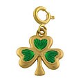 14k Yellow Gold Shamrock Charm
