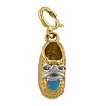 14k Yellow Bootie Charm with Blue Enamel