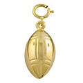 14k Yellow Gold Puffed Football Charm