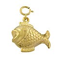 14k Yellow Gold Puffed Fish Charm