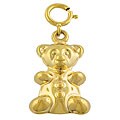 14k Yellow Gold Puffed Teddy Bear Charm