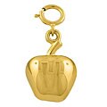 14k Yellow Gold Puffed Apple Charm