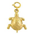 14k Yellow Gold Puffed Turtle Charm