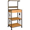 Coffee Bean Kitchen Shelf with Beech Finish