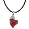 Red Agate Heart Pendant Necklace (China)