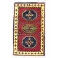 Indo Kazak Hand-knotted Burgundy/Gold Rug (3' x 5')