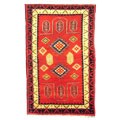 Indo Kazak Hand-knotted Red/Ivory Rug (3' x 5')