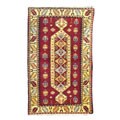 Indo Kazak Hand-knotted Red/Ivory Rug (3' x 5')