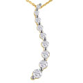 14k Gold 3/4ct TDW 9 Diamond Journey Curve Necklace