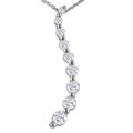 14k White Gold 3/4ct TDW Diamond Journey Pendant