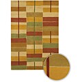 Hand-knotted Contemporary Aura Wool Rug (8' Round)