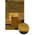 Contemporary Hand-knotted Aura Wool Rug (8' Round)