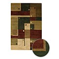 Contemporary Hand-knotted Aura Wool Rug (8' Round)