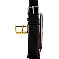Black Genuine Leather 22 mm Watch Strap Kit