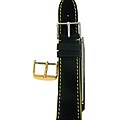Black Genuine Leather 22 mm Watch Strap Kit