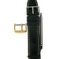 Black Genuine Calfskin Leather 20mm Watch Strap Kit