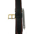 Black/ Orange Leather Strap with Extra Buckle