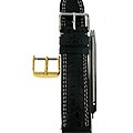 Black Alligator 22 mm Watch Strap w/ Extra Buckle