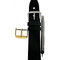 Black Denim Genuine Leather Watch Strap