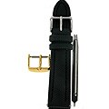 Black Kevlar-style Genuine Leather Watch Strap