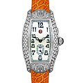Michele Women's Orange Alligator Diamond Watch