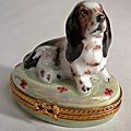 Limoges Hand-painted Spaniel Keepsake Box
