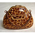 Limoges Hand-painted Leopard Print Purse Keepsake Box