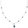 14k White Gold Black Pearl Necklace
